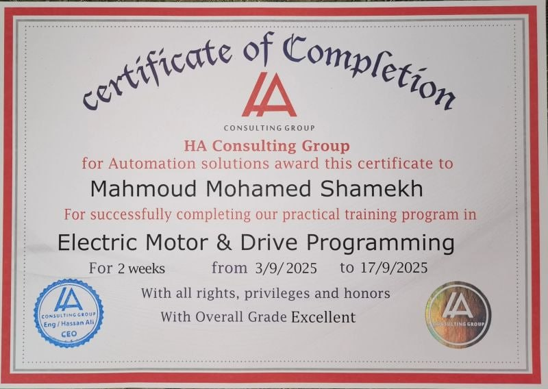 Electric Motor & Drive Programming